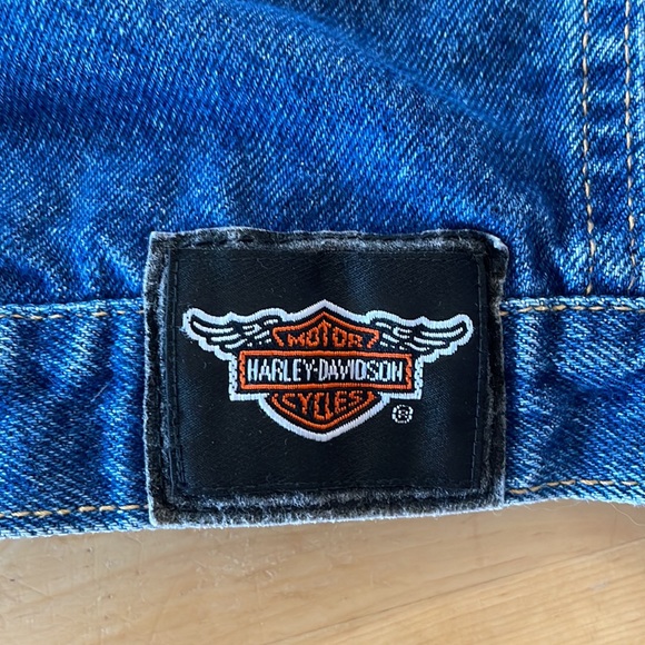 Harley Davidson, Vintage Eagle embroidered kids denim jacket, Size 4 - Picture 8 of 9